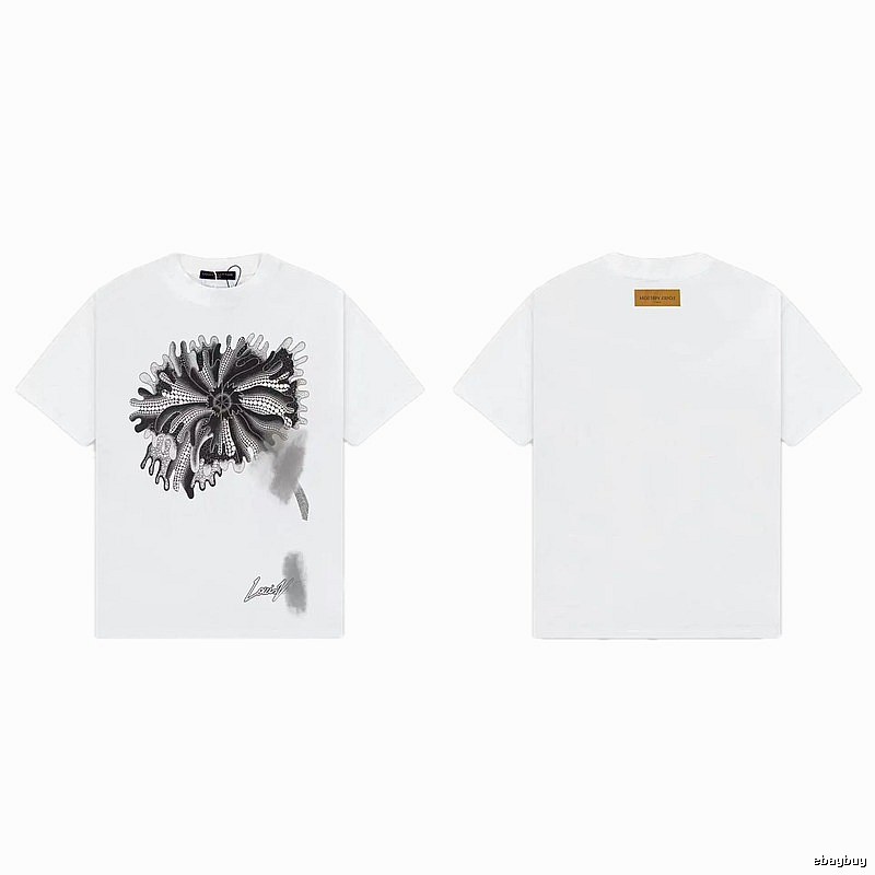 Louis Vuitton Abstract Print Trendy White T-Shirt