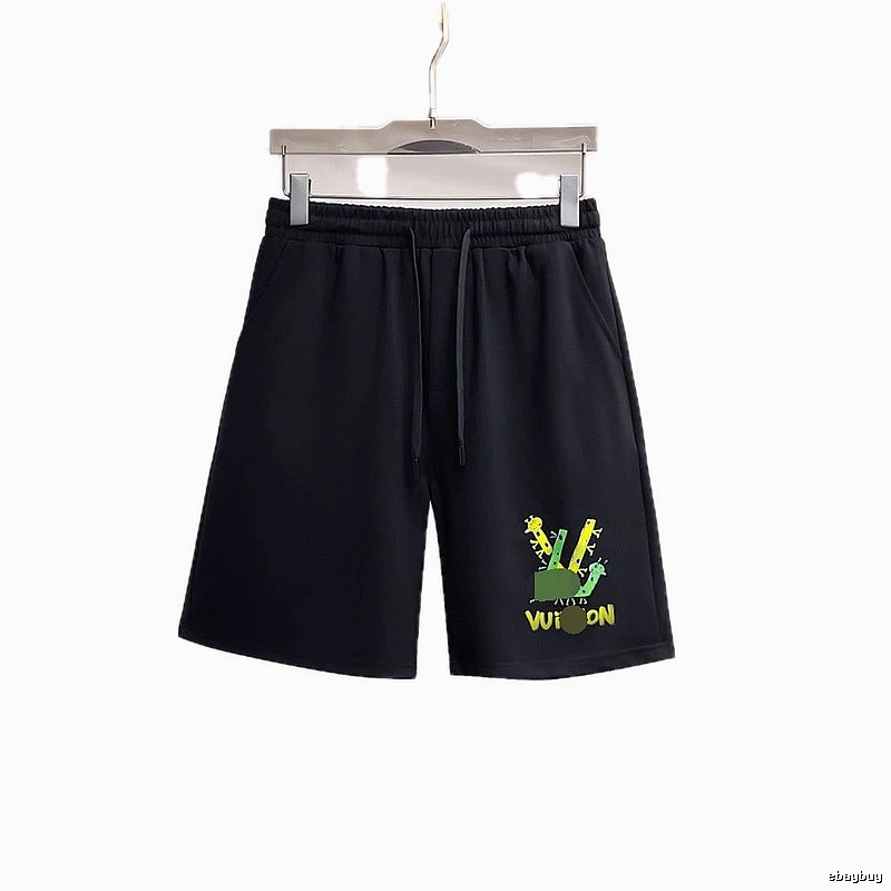 Louis Vuitton Cartoon Print Casual Style Black Shorts