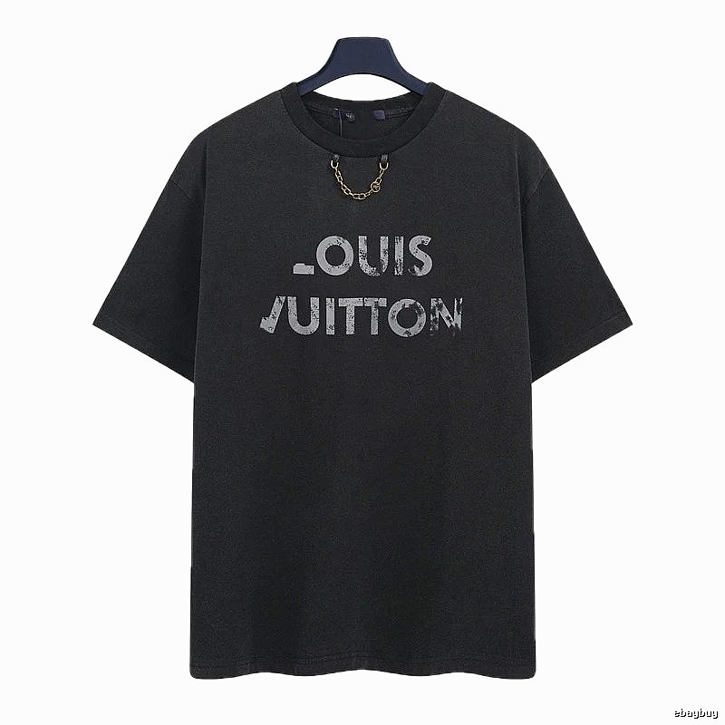 Louis Vuitton Distressed Print Cool Trendy Black T-Shirt