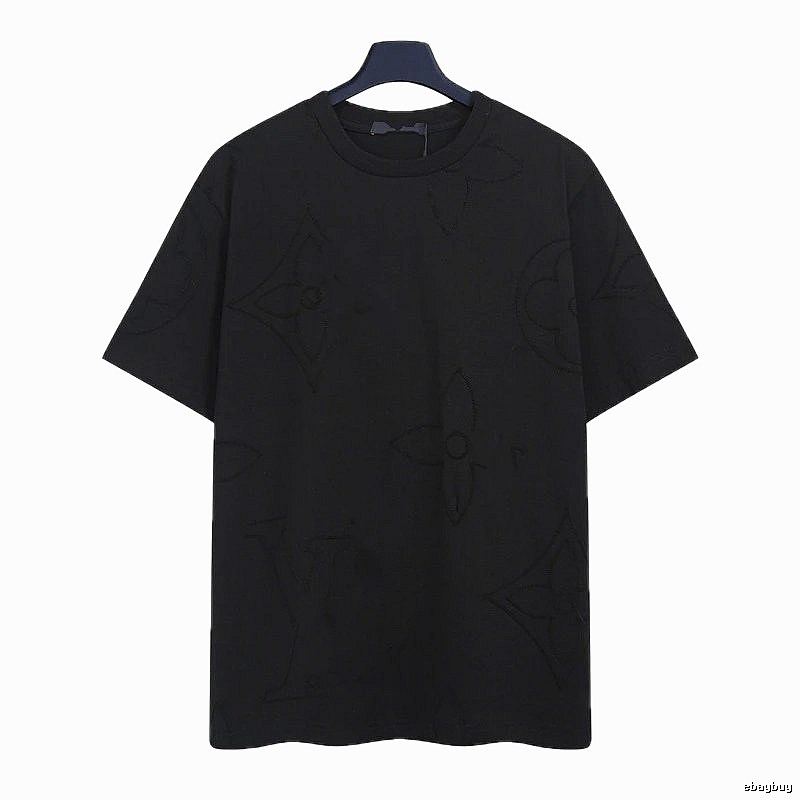 Louis Vuitton Embroidered Monogram Trendy Black T-Shirt