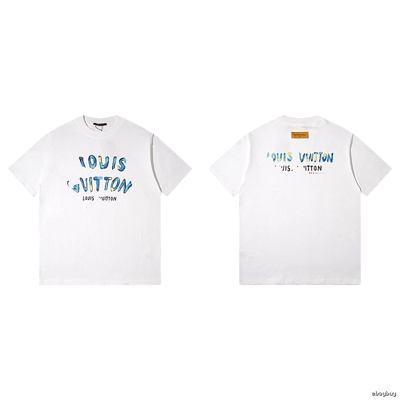 Louis Vuitton Hand-painted Graffiti Casual Style White T-shirt