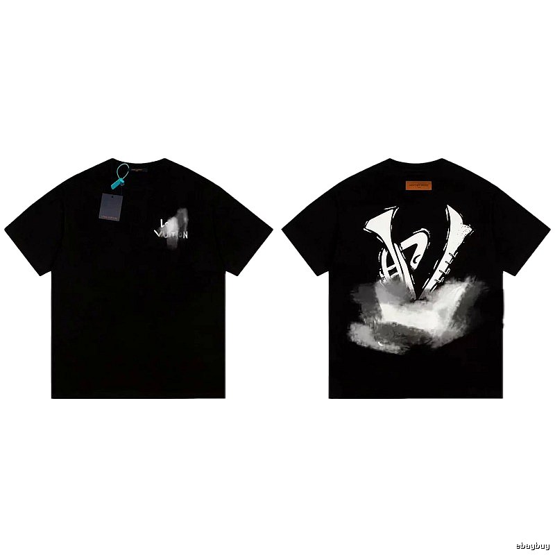 Louis Vuitton Ink-Wash Print Cool & Trendy Style Black T-Shirt