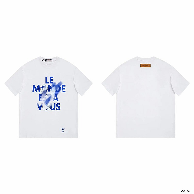 Louis Vuitton Letter Print Street Style White T-Shirt