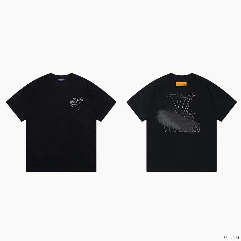 Louis Vuitton LV Printed Street Style Black T-Shirt