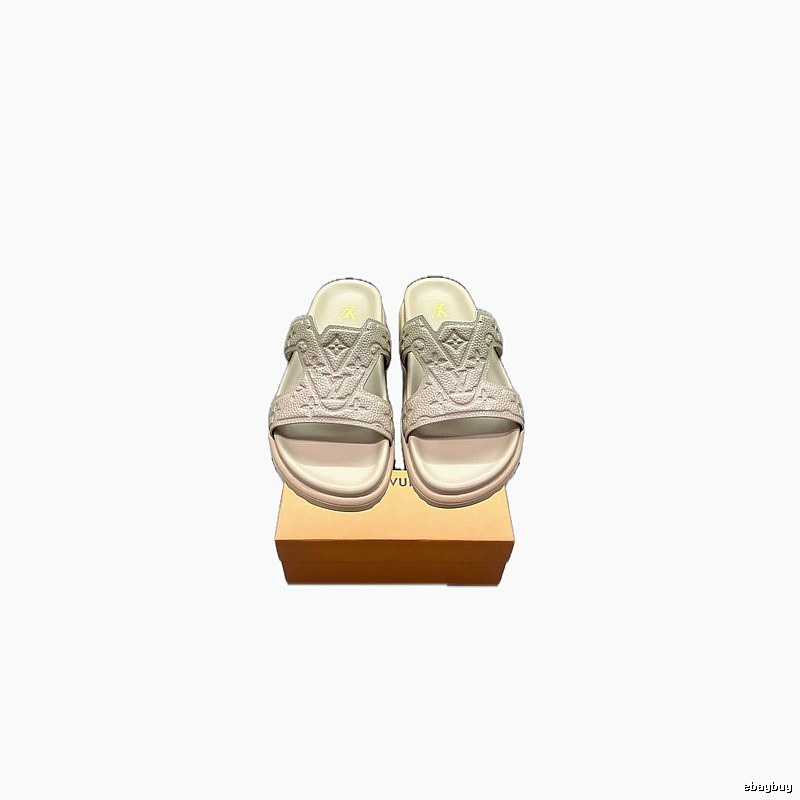Louis Vuitton Monogram Casual Style Light Beige Slippers