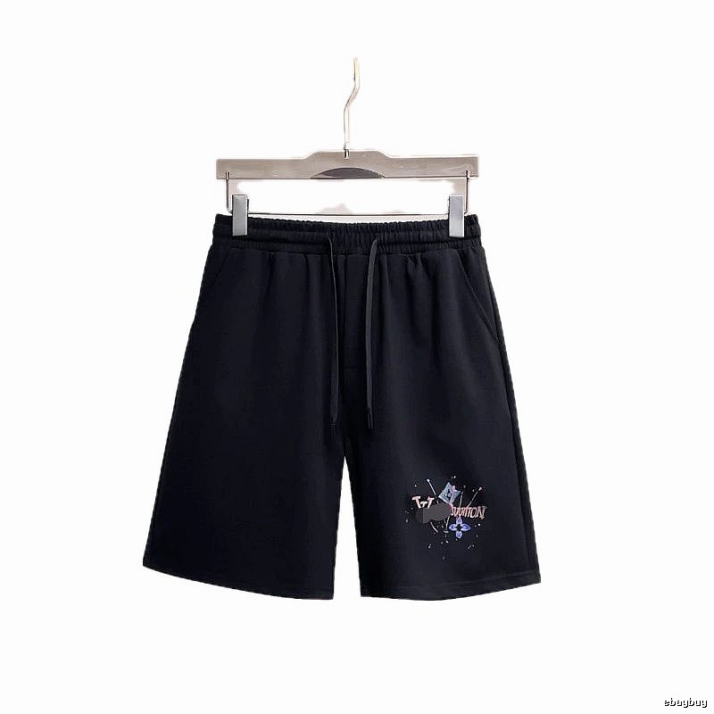 LouisVuitton Graffiti Casual Style Black Shorts