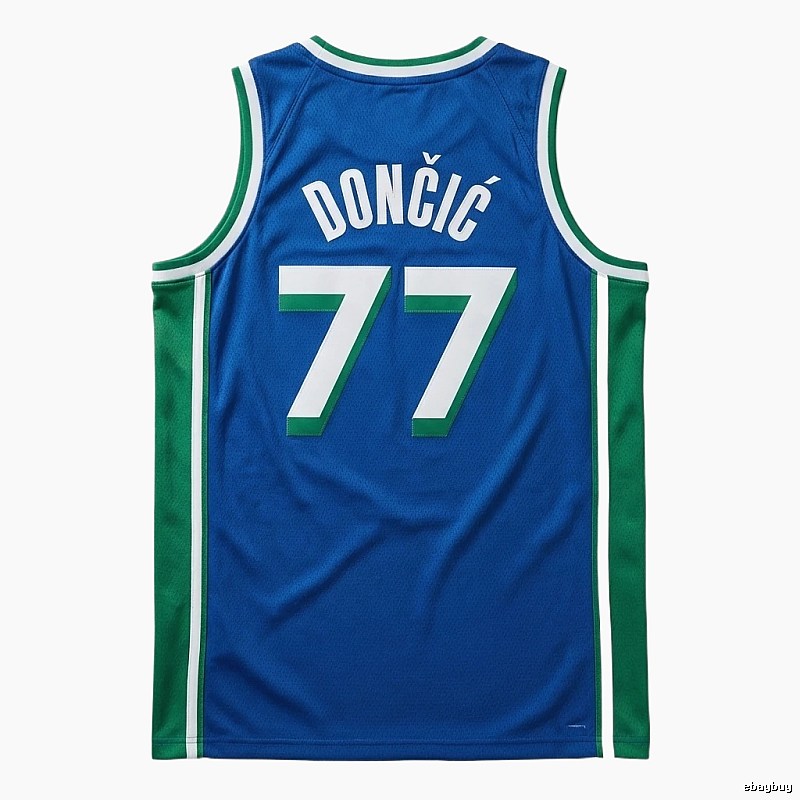 Luka Doncic's No. 77 blue-green basketball jersey