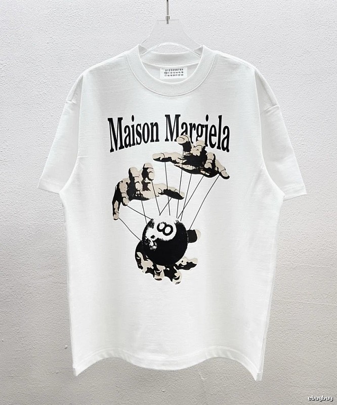 Maison Margiela Black 8 Print Street Style White T-Shirt