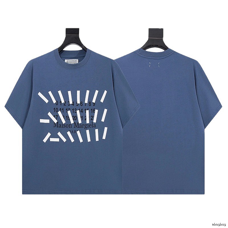 Maison Margiela Digital Print Street Style Grey-blue T-shirt