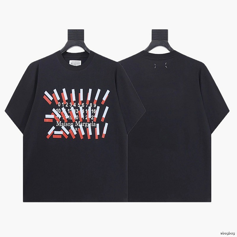 Maison Margiela Digital Printed Streetwear Black T-Shirt