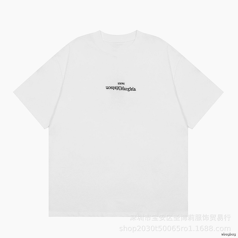 Maison Margiela Embroidered Minimalist Style White T-Shirt