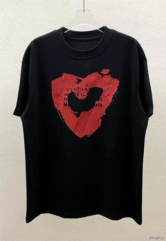 Maison Margiela Heart Print Cool Black T-Shirt