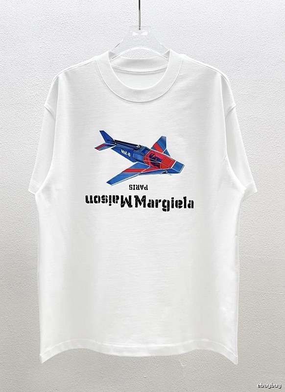 Maison Margiela MM6 Fighter Jet Print White T-Shirt