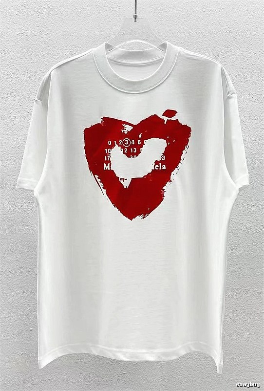 Maison Margiela Number & Heart Street Style White T-Shirt