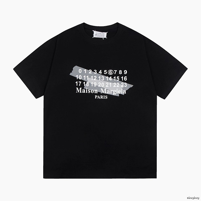 Maison Margiela Number Series Trendy Cool Black Short Sleeve T-Shirt