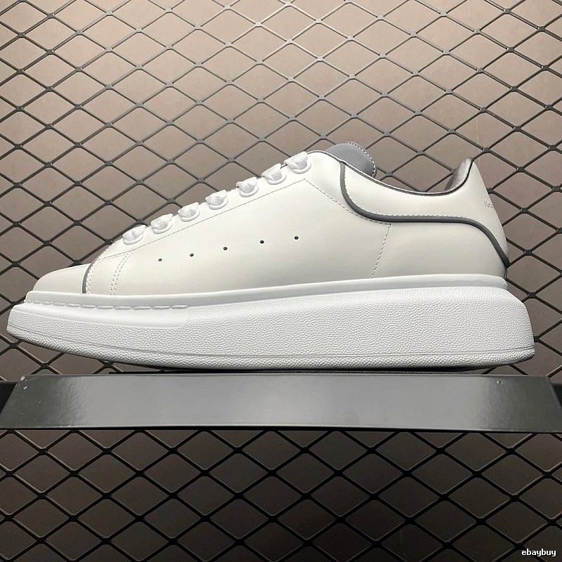 McQueen Oversized Sneakers in White and Black, Finished with Raised Sole Edge