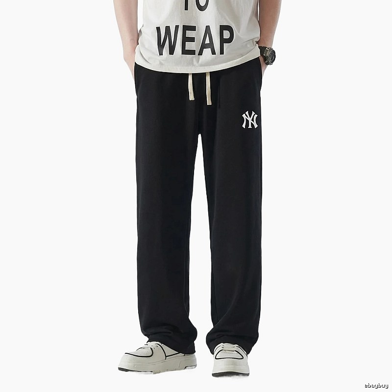 MLB fleece-lined and thickened casual black pants