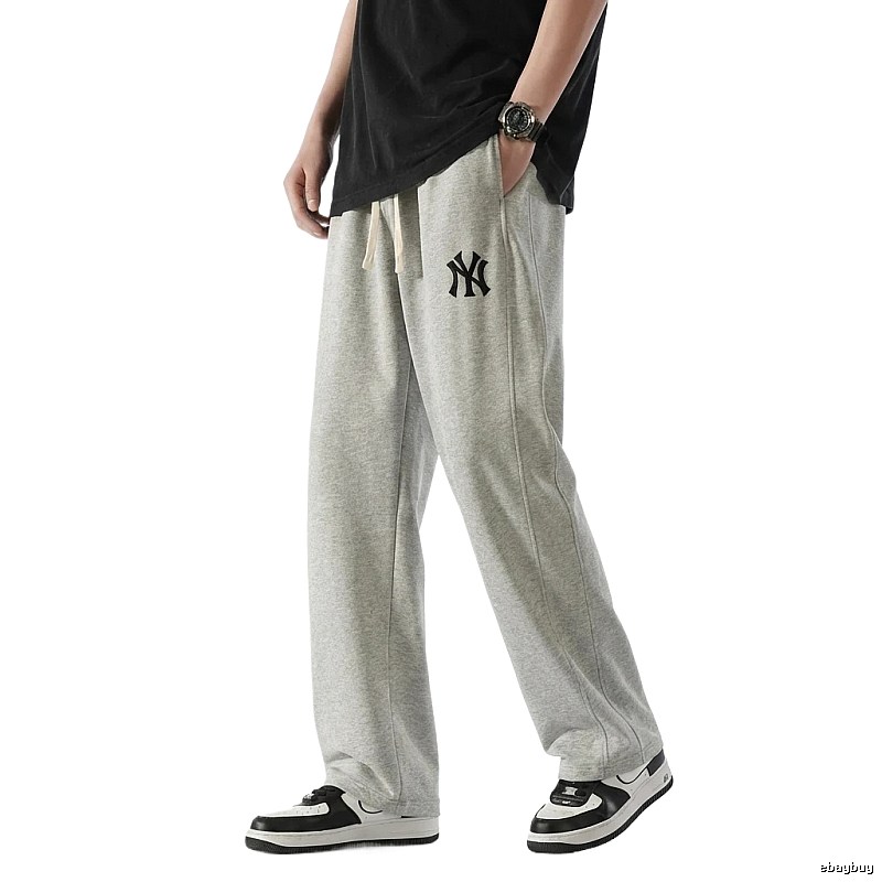 MLB fleece-lined thickened casual gray sweatpants
