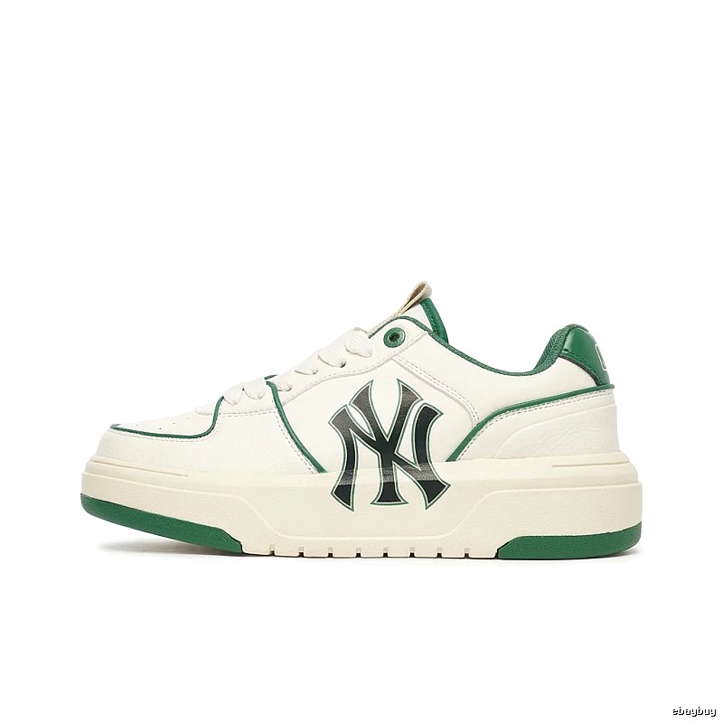 MLB NY Series Retro White and Green Canvas Shoes