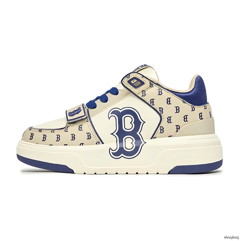 MLB Old Flower Retro Style Blue and White Shoes