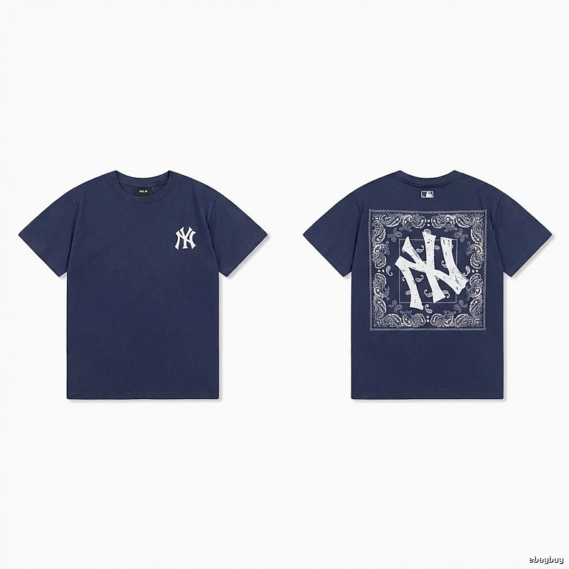 MLB Printed Trendy Style Navy Blue T-shirt