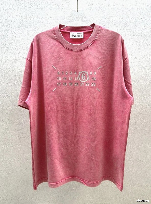 MM6 Maison Margiela Distressed Dusty Pink Short-sleeve T-shirt
