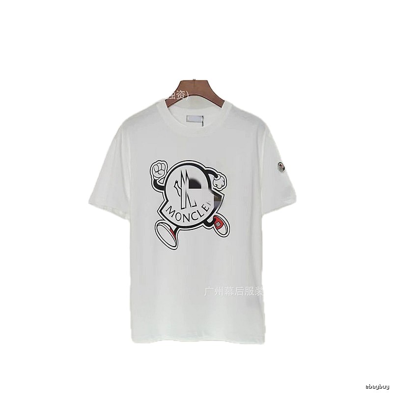 Moncler Cartoon Print Casual Style White T-Shirt