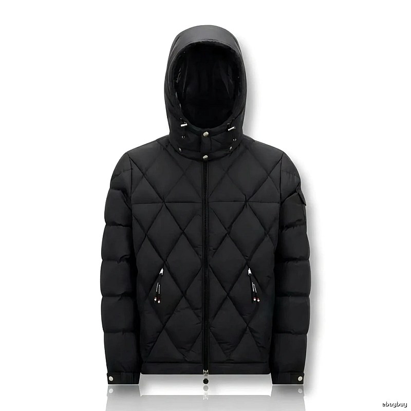 Moncler diamond-check trendy and cool style black down jacket