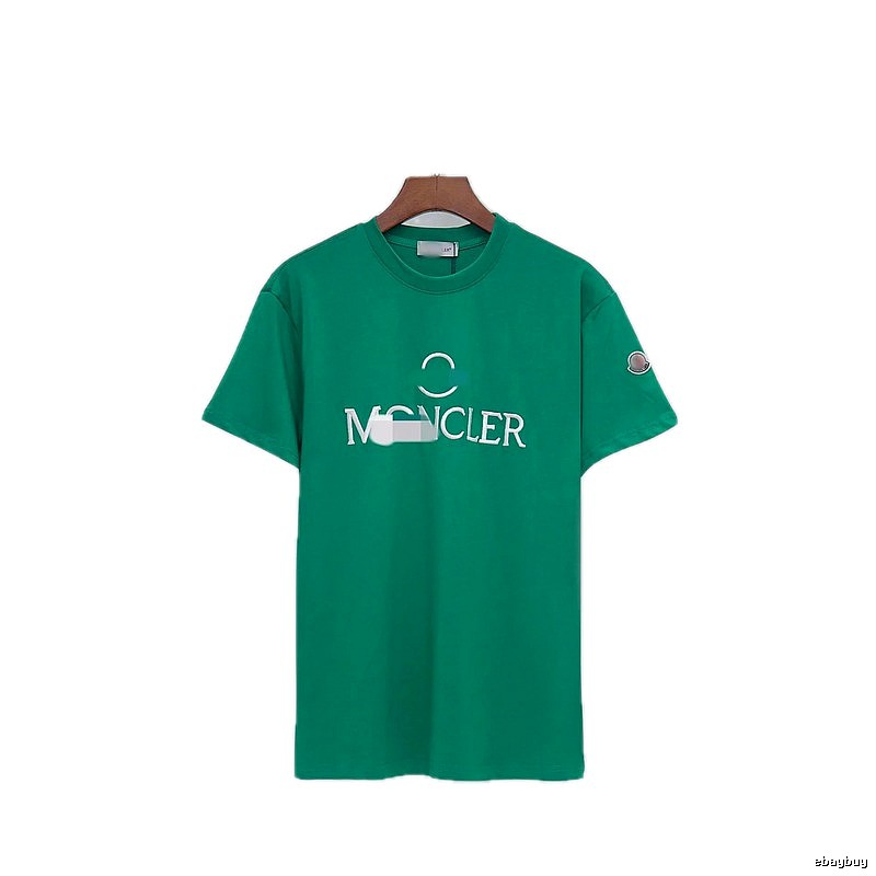 Moncler Embroidered Casual Style Green T-Shirt