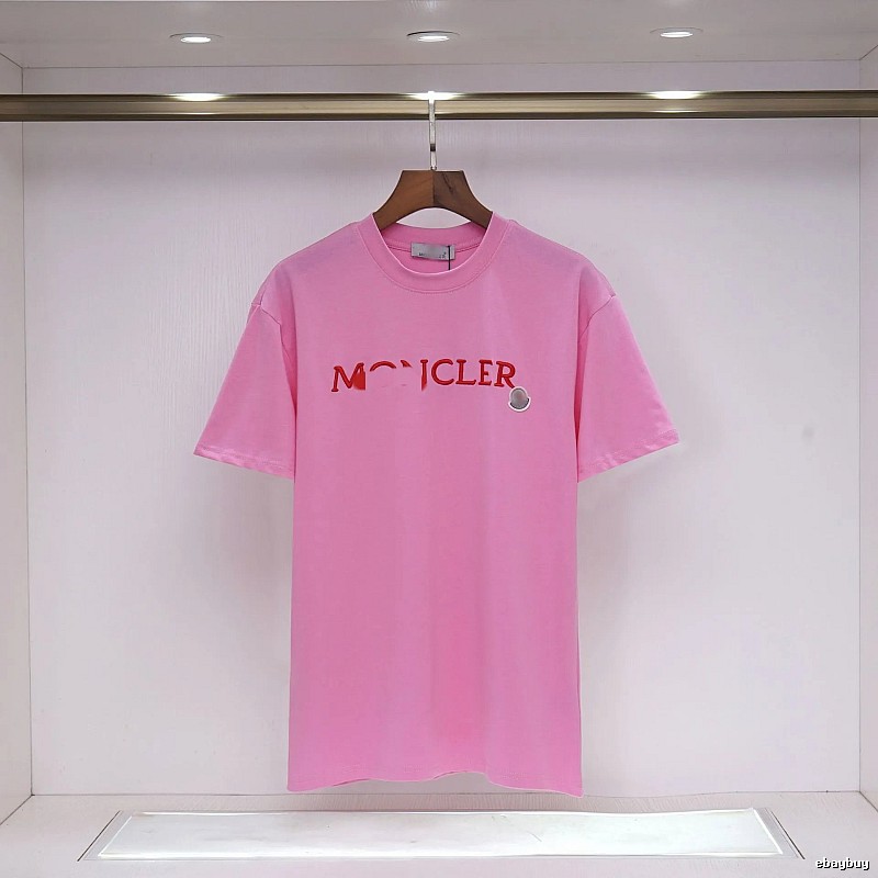 Moncler Embroidered Casual-style Pink T-Shirt