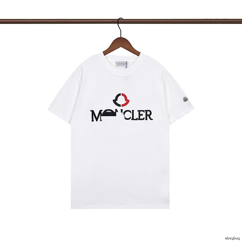Moncler Embroidered Casual Style White T-Shirt