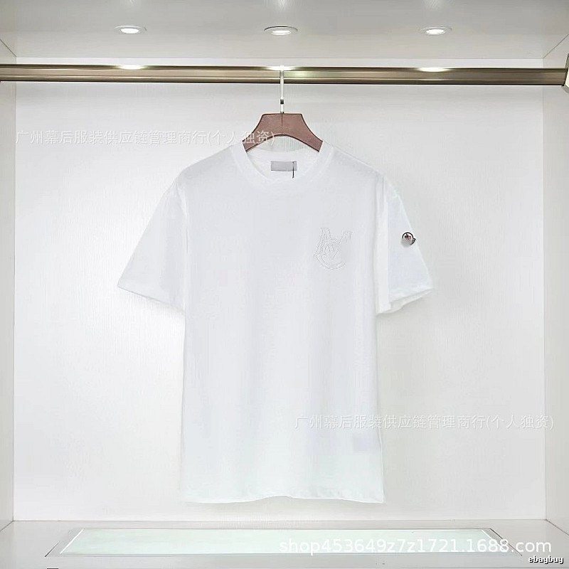 Moncler Embroidered Collection Casual-style White T-Shirt