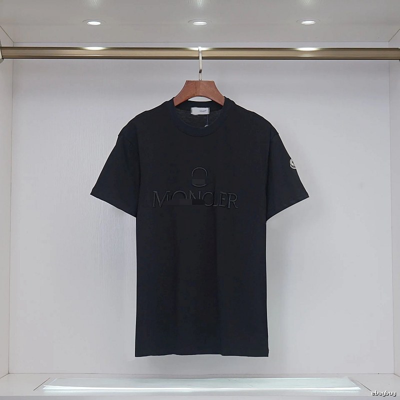 Moncler Embroidered Minimalist Style Black T-Shirt
