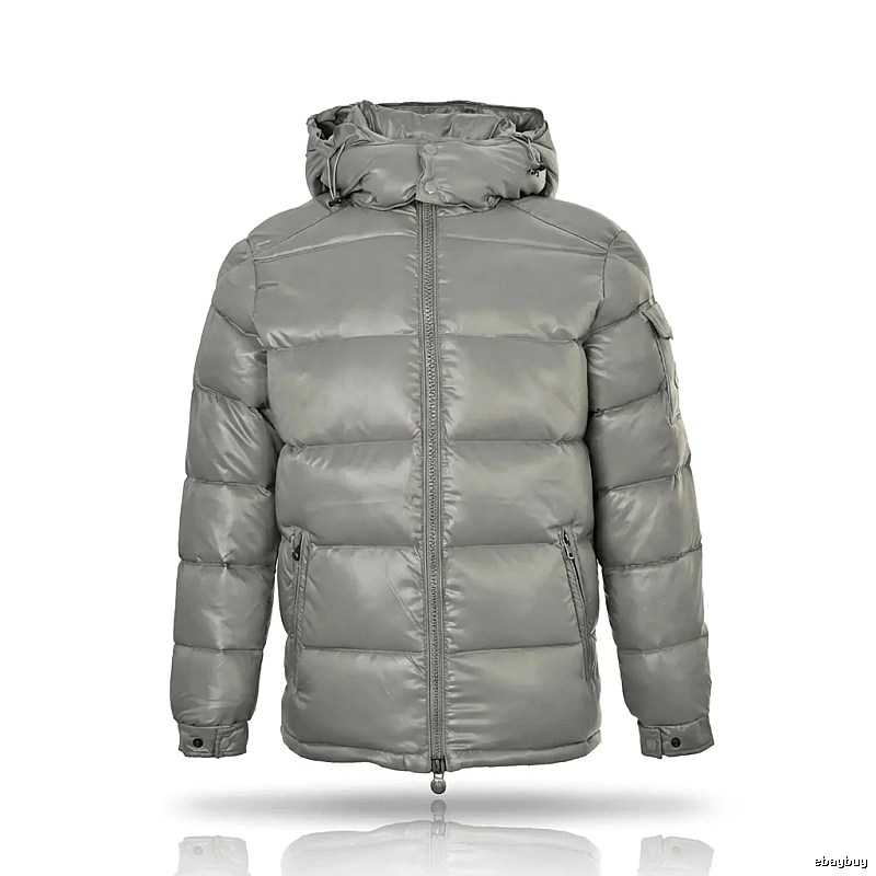 Moncler hooded fashionable grey down jacket