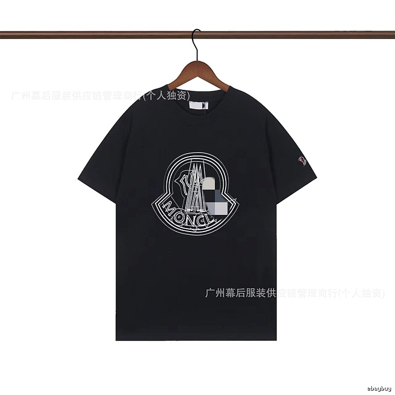 Moncler Large Logo Trendy Style Black Short-sleeve T-shirt