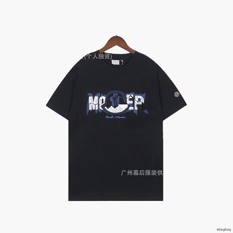 Moncler Letter Print Casual Black T-Shirt