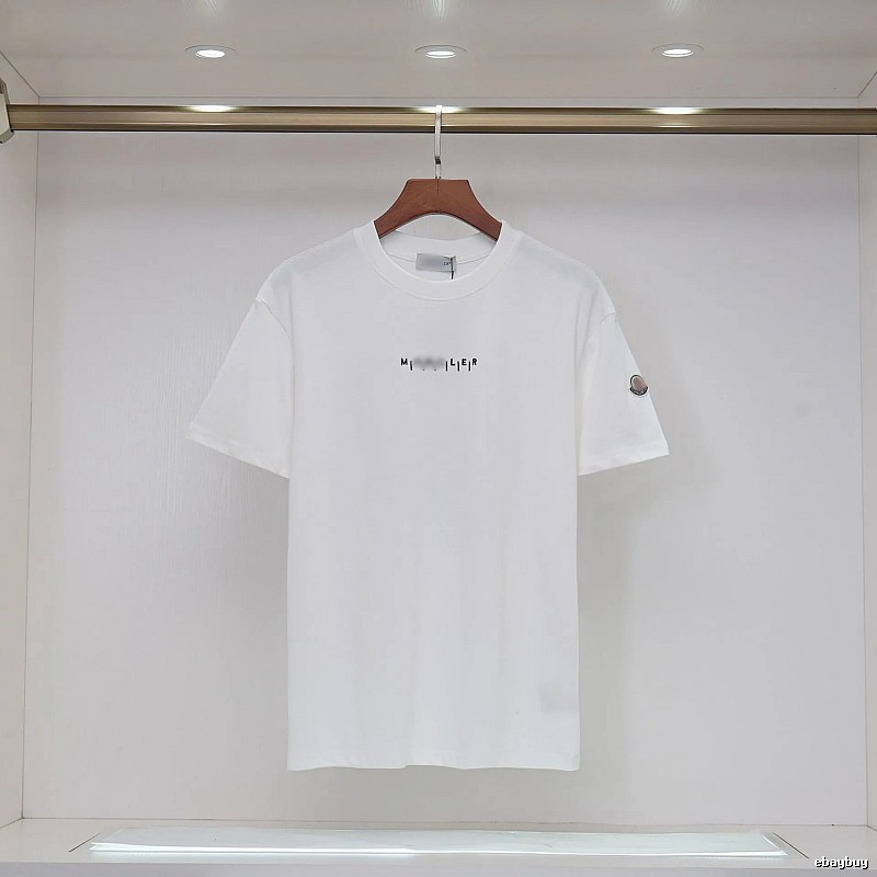 Moncler Letter Print Minimalist Style White T-Shirt