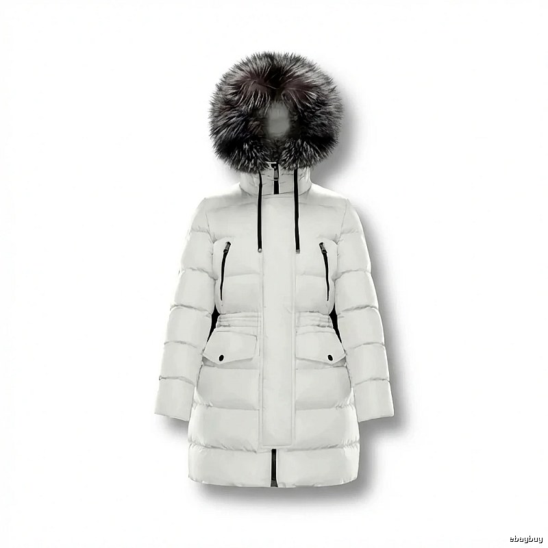 Moncler long fashion white down jacket