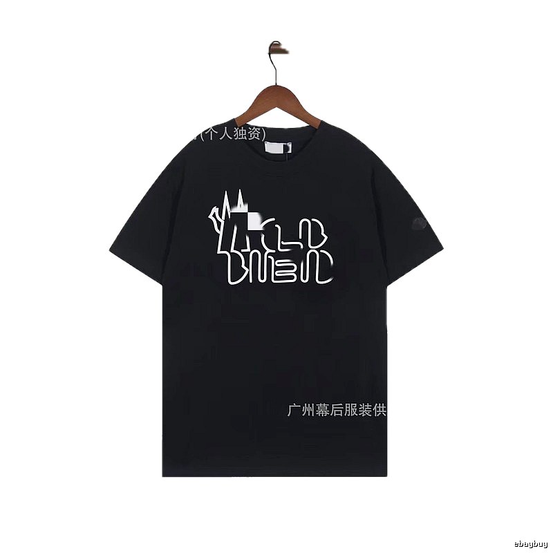 Moncler Neon Print Trendy & Cool Black T-Shirt