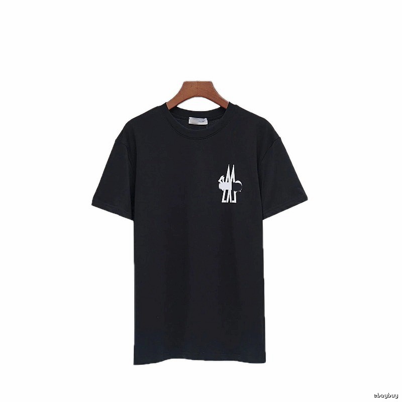 Moncler Print Collection Casual Style Black T-Shirt