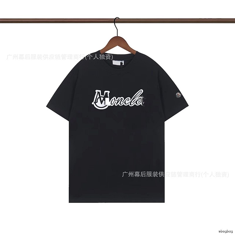 Moncler Printed Collection Streetwear Style Black T-Shirt