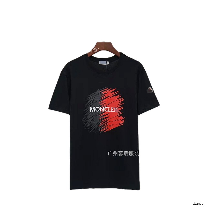 Moncler Printed Trendy Style Black Short-sleeve T-shirt