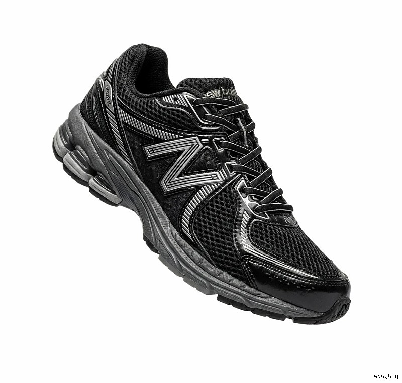 New Balance retro-style black and grey sports shoes