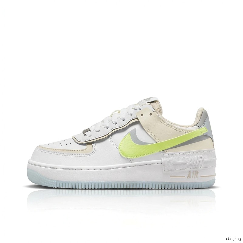 Nike Air Force 1 Trendy White and Green Shoes