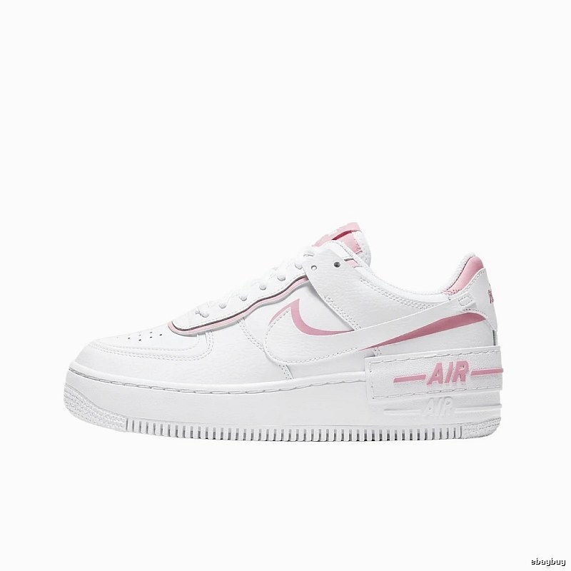 Nike Air Force 1 white and pink sports shoes