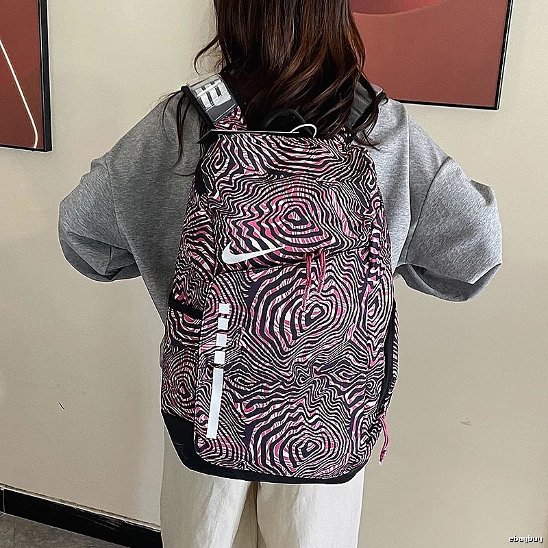 Nike Backpack with Pink Patterned Nike Backpack on for Daily Rotation
