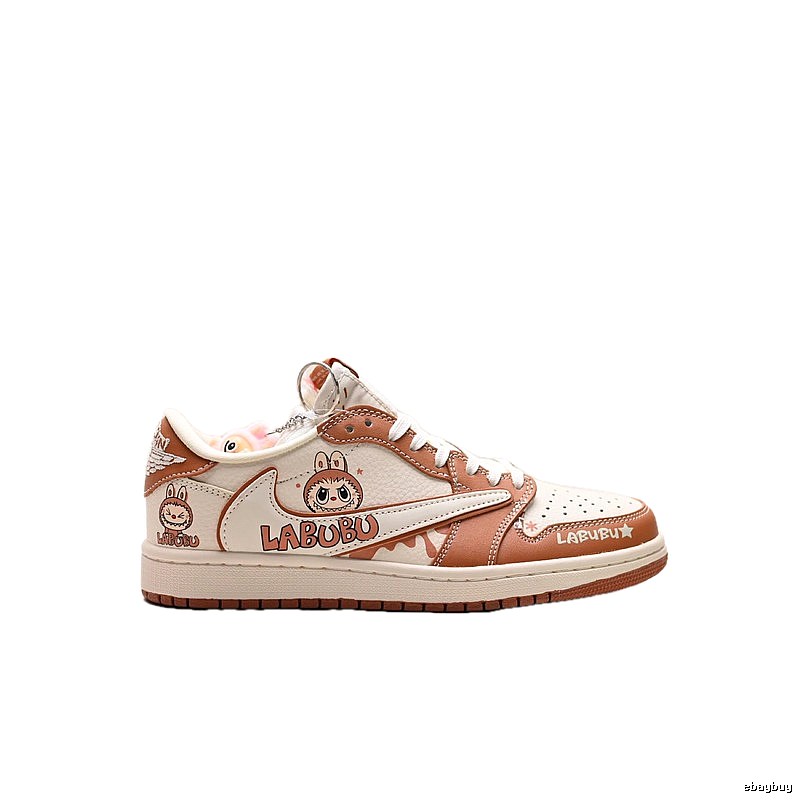Nike co-branded cartoon-style brown and white shoes
