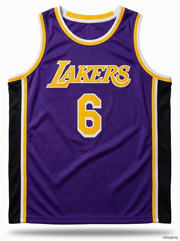 Nike LeBron James purple and gold Lakers jersey