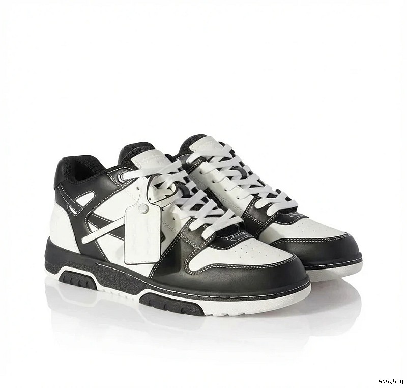 Off-White black and white spliced style board shoes