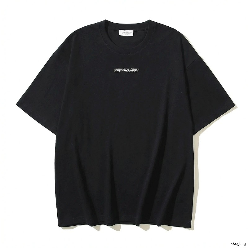 Off-White minimalist style black T-shirt